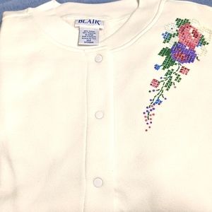 Fleece Jacket Hand Painted with puff paint